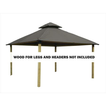 ACACIA 12 sq. ft. Gazebo Roof Framing & Mounting Kit with Storm Gray Sundura Canopy AGK12-SD STORM GRAY